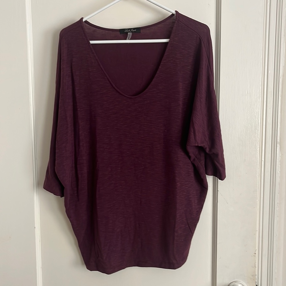 Cozy Maroon Slouchy Scoop Neck Laila Jayde Sweater